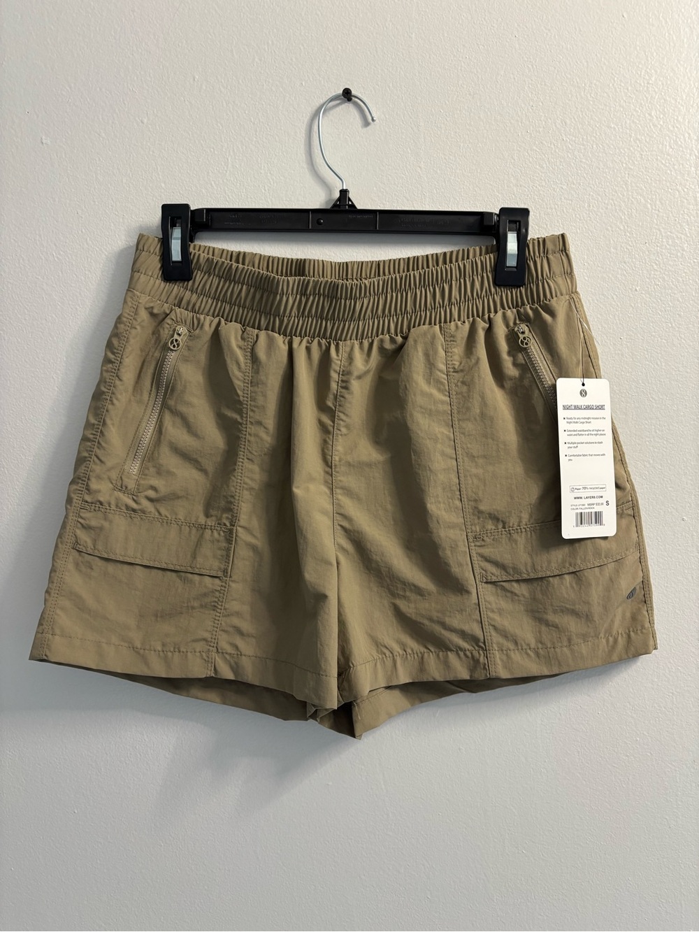 Layer 8 Night Walk Cargo Shorts Womens Small Fallen Rock Tan Nylon Hiking NWT